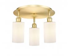  516-3C-SG-G801 - Clymer - 3 Light - 16 inch - Satin Gold - Flush Mount