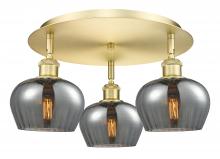  516-3C-SG-G93 - Fenton - 3 Light - 18 inch - Satin Gold - Flush Mount