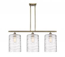  516-3I-AB-G1113-L - Cobbleskill - 3 Light - 36 inch - Antique Brass - Cord hung - Island Light