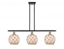  516-3I-BAB-G121-8RB - Farmhouse Rope - 3 Light - 36 inch - Black Antique Brass - Cord hung - Island Light