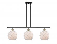  516-3I-BAB-G121-8RW - Farmhouse Rope - 3 Light - 36 inch - Black Antique Brass - Cord hung - Island Light