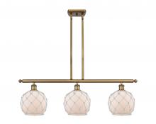  516-3I-BB-G121-8RW - Farmhouse Rope - 3 Light - 36 inch - Brushed Brass - Cord hung - Island Light