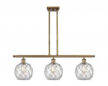  516-3I-BB-G122-8RW - Farmhouse Rope - 3 Light - 36 inch - Brushed Brass - Cord hung - Island Light