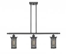  516-3I-BK-CE219-LED - Bleecker - 3 Light - 36 inch - Matte Black - Cord hung - Island Light