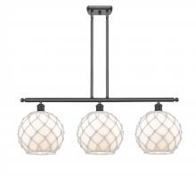  516-3I-OB-G121-10RW - Farmhouse Rope - 3 Light - 37 inch - Oil Rubbed Bronze - Cord hung - Island Light