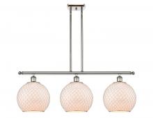  516-3I-PN-G121-10CSN - Farmhouse Chicken Wire - 3 Light - 37 inch - Polished Nickel - Cord hung - Island Light