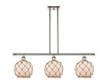  516-3I-PN-G121-8RB - Farmhouse Rope - 3 Light - 36 inch - Polished Nickel - Cord hung - Island Light