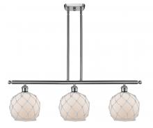  516-3I-SN-G121-8RW - Farmhouse Rope - 3 Light - 36 inch - Brushed Satin Nickel - Cord hung - Island Light