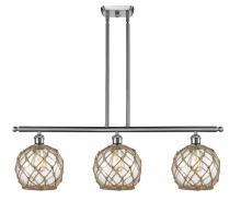  516-3I-SN-G122-8RB - Farmhouse Rope - 3 Light - 36 inch - Brushed Satin Nickel - Cord hung - Island Light