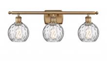  516-3W-BB-G1215-6-LED - Athens Water Glass - 3 Light - 26 inch - Brushed Brass - Bath Vanity Light