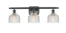  516-3W-BK-G412 - Dayton - 3 Light - 26 inch - Matte Black - Bath Vanity Light