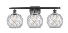  516-3W-OB-G122-8RW - Farmhouse Rope - 3 Light - 28 inch - Oil Rubbed Bronze - Bath Vanity Light