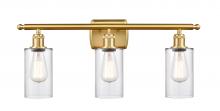  516-3W-SG-G802 - Clymer - 3 Light - 24 inch - Satin Gold - Bath Vanity Light