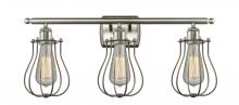  516-3W-SN-CE513 - Muselet - 3 Light - 26 inch - Brushed Satin Nickel - Bath Vanity Light