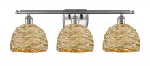  516-3W-SN-RBD-8-NAT - Woven Rattan - 3 Light - 28 inch - Satin Nickel - Bath Vanity Light