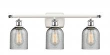  516-3W-WPC-G257 - Caledonia - 3 Light - 25 inch - White Polished Chrome - Bath Vanity Light