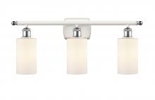  516-3W-WPC-G801 - Clymer - 3 Light - 24 inch - White Polished Chrome - Bath Vanity Light