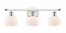  516-3W-WPC-G91 - Fenton - 3 Light - 27 inch - White Polished Chrome - Bath Vanity Light