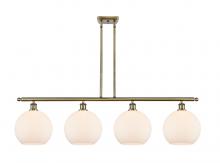  516-4I-AB-G121-10 - Athens - 4 Light - 48 inch - Antique Brass - Stem Hung - Island Light