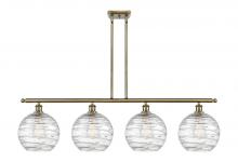  516-4I-AB-G1213-10 - Athens Deco Swirl - 4 Light - 48 inch - Antique Brass - Cord hung - Island Light