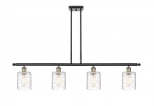  516-4I-BAB-G1113-LED - Cobbleskill - 4 Light - 48 inch - Black Antique Brass - Cord hung - Island Light