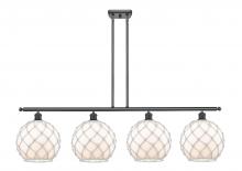  516-4I-BK-G121-10RW - Farmhouse Rope - 4 Light - 48 inch - Matte Black - Cord hung - Island Light