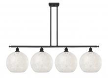  516-4I-BK-G1216-12WM - White Mouchette - 4 Light - 50 inch - Matte Black - Stem Hung - Island Light