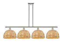  516-4I-PN-RBD-12-NAT - Woven Rattan - 4 Light - 50 inch - Polished Nickel - Multi Pendant