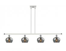  516-4I-WPC-G93-LED - Fenton - 4 Light - 48 inch - White Polished Chrome - Cord hung - Island Light