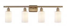  516-4W-BB-G801-LED - Clymer - 4 Light - 34 inch - Brushed Brass - Bath Vanity Light