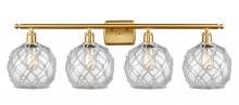  516-4W-SG-G122-8RW - Farmhouse Rope - 4 Light - 38 inch - Satin Gold - Bath Vanity Light