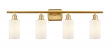  516-4W-SG-G801 - Clymer - 4 Light - 34 inch - Satin Gold - Bath Vanity Light