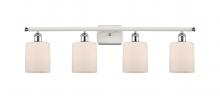  516-4W-WPC-G111 - Cobbleskill - 4 Light - 35 inch - White Polished Chrome - Bath Vanity Light