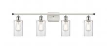  516-4W-WPC-G802 - Clymer - 4 Light - 34 inch - White Polished Chrome - Bath Vanity Light