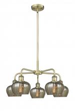  516-5CR-AB-G96 - Fenton - 5 Light - 25 inch - Antique Brass - Chandelier