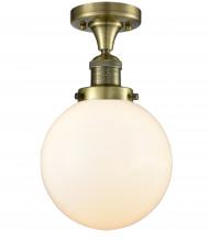  517-1CH-AB-G201-8-LED - Beacon - 1 Light - 8 inch - Antique Brass - Semi-Flush Mount