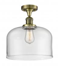  517-1CH-AB-G72-L - Bell - 1 Light - 12 inch - Antique Brass - Semi-Flush Mount