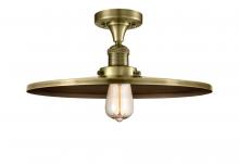  517-1CH-AB-MFR-AB-16-LED - Railroad - 1 Light - 16 inch - Antique Brass - Semi-Flush Mount