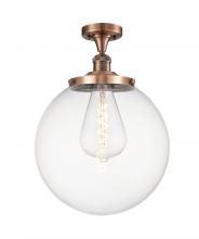  517-1CH-AC-G202-14 - Beacon - 1 Light - 14 inch - Antique Copper - Semi-Flush Mount