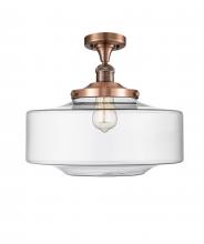  517-1CH-AC-G692-16 - Bridgeton - 1 Light - 12 inch - Antique Copper - Semi-Flush Mount