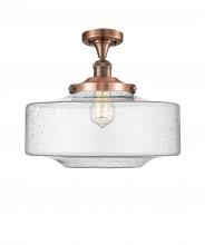  517-1CH-AC-G694-16 - Bridgeton - 1 Light - 12 inch - Antique Copper - Semi-Flush Mount