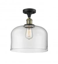  517-1CH-BAB-G72-L - Bell - 1 Light - 12 inch - Black Antique Brass - Semi-Flush Mount