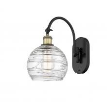 Innovations Lighting 518-1W-BAB-G1213-8-LED - Athens Deco Swirl - 1 Light - 8 inch - Black Antique Brass - Adjustable Swing Arm