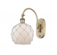  518-1W-BB-G121-8RW - Farmhouse Rope - 1 Light - 8 inch - Brushed Brass - Sconce