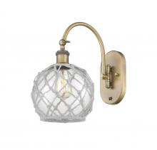  518-1W-BB-G122-8RW - Farmhouse Rope - 1 Light - 8 inch - Brushed Brass - Sconce