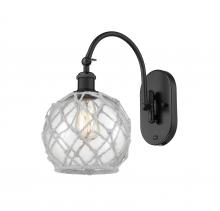  518-1W-BK-G122-8RW - Farmhouse Rope - 1 Light - 8 inch - Matte Black - Sconce