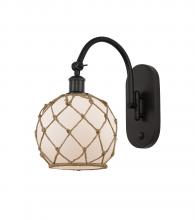  518-1W-OB-G121-8RB - Farmhouse Rope - 1 Light - 8 inch - Oil Rubbed Bronze - Sconce