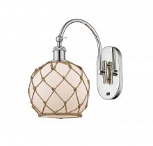  518-1W-PN-G121-8RB - Farmhouse Rope - 1 Light - 8 inch - Polished Nickel - Sconce