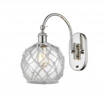  518-1W-PN-G122-8RW - Farmhouse Rope - 1 Light - 8 inch - Polished Nickel - Sconce