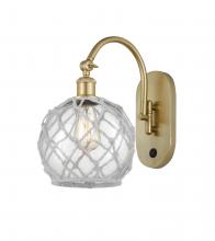  518-1W-SG-G122-8RW - Farmhouse Rope - 1 Light - 8 inch - Satin Gold - Sconce